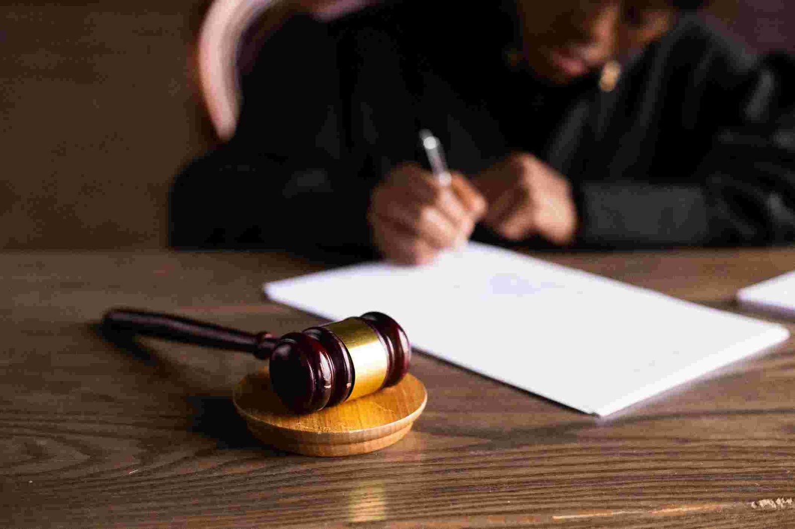 motorcycle accident lawyer preparing documents for her clients