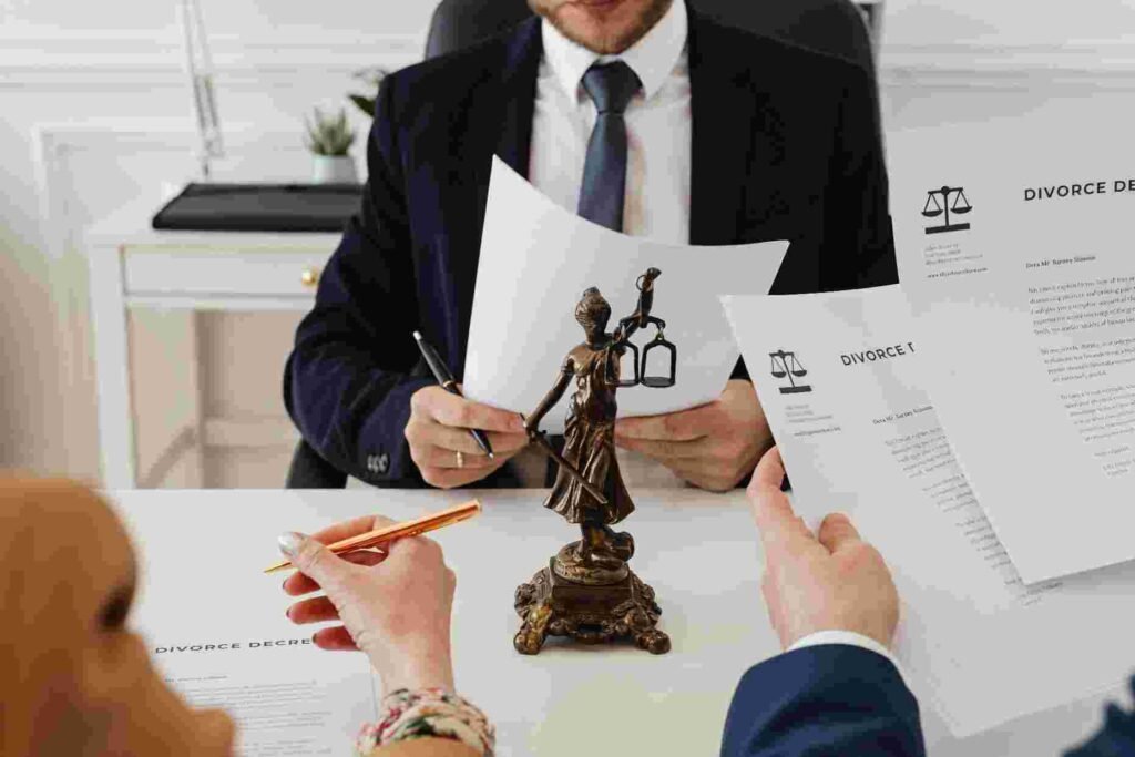 Colorado motorcycle accident lawyer looking at the document